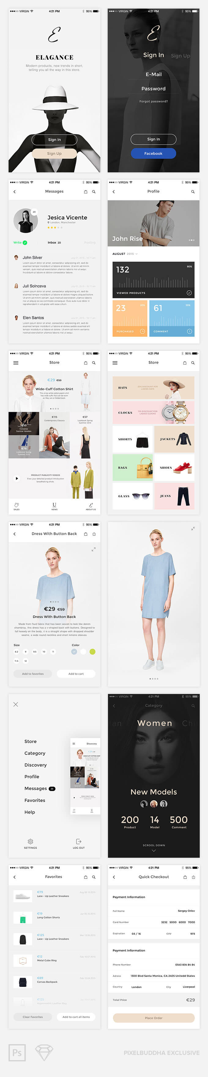 Fashion iOS UI kit