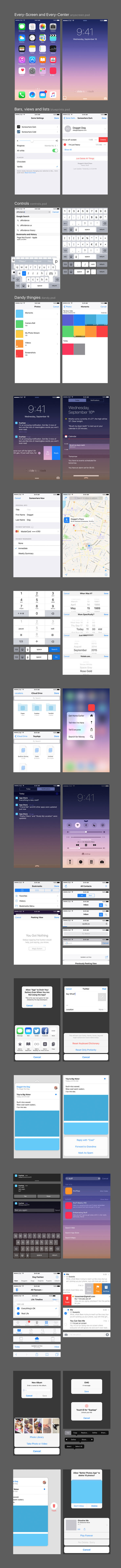 iOS 9 GUI kit PSD